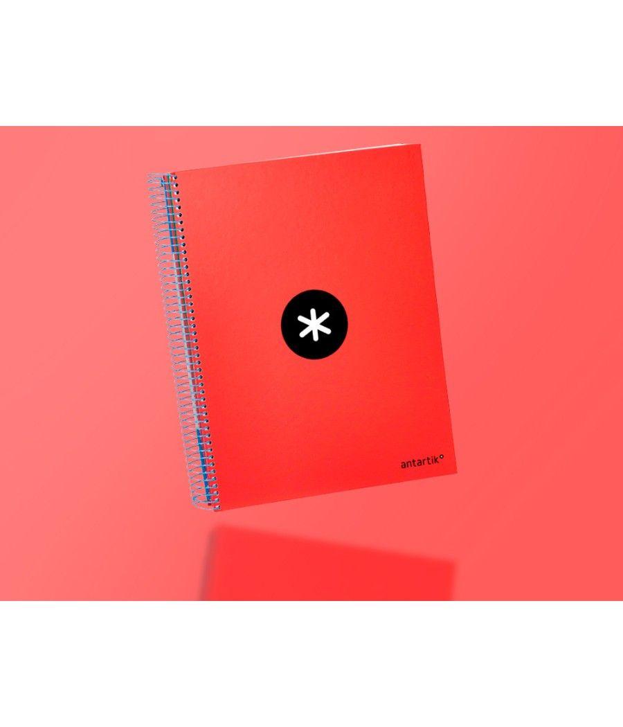 Cuaderno espiral liderpapel a4 micro antartik tapa forrada 120h 100 gr horizontal 5 bandas 4 taladros color rojo - Imagen 10