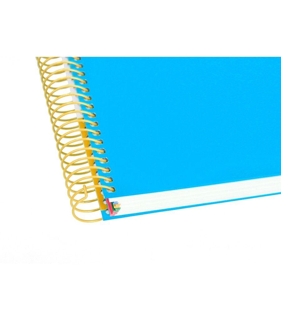 Cuaderno espiral liderpapel a4 micro antartik tapa forrada 120h 100 gr horizontal 5 bandas 4 taladros color azul - Imagen 9