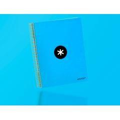 Cuaderno espiral liderpapel a4 micro antartik tapa forrada 120h 100 gr horizontal 5 bandas 4 taladros color azul - Imagen 10