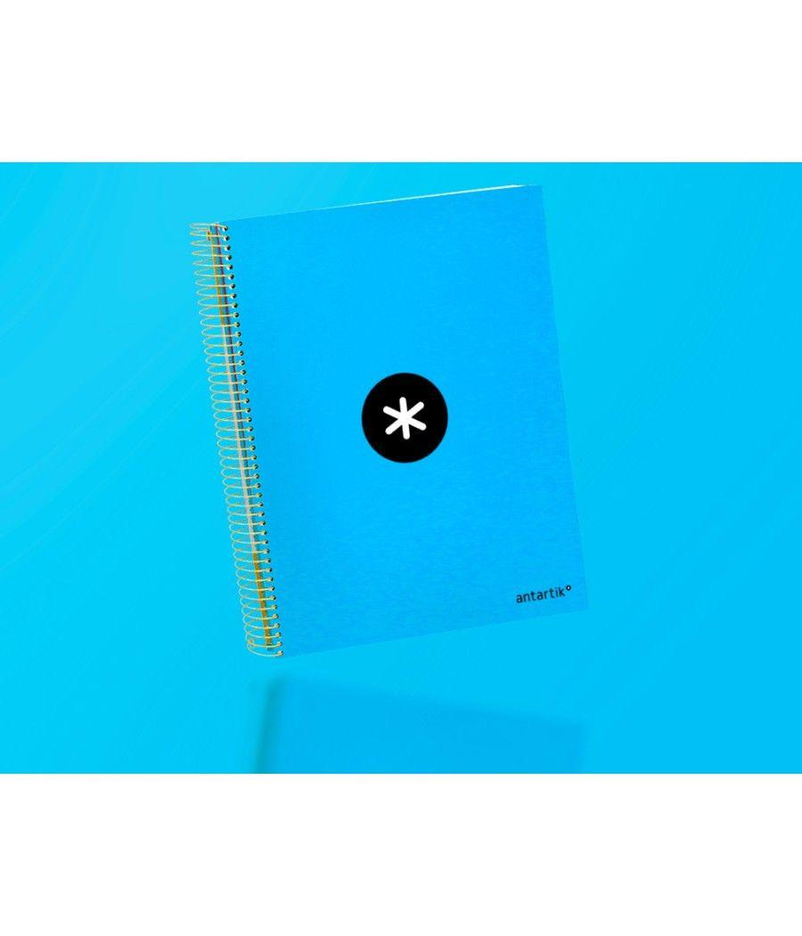 Cuaderno espiral liderpapel a4 micro antartik tapa forrada 120h 100 gr horizontal 5 bandas 4 taladros color azul - Imagen 10