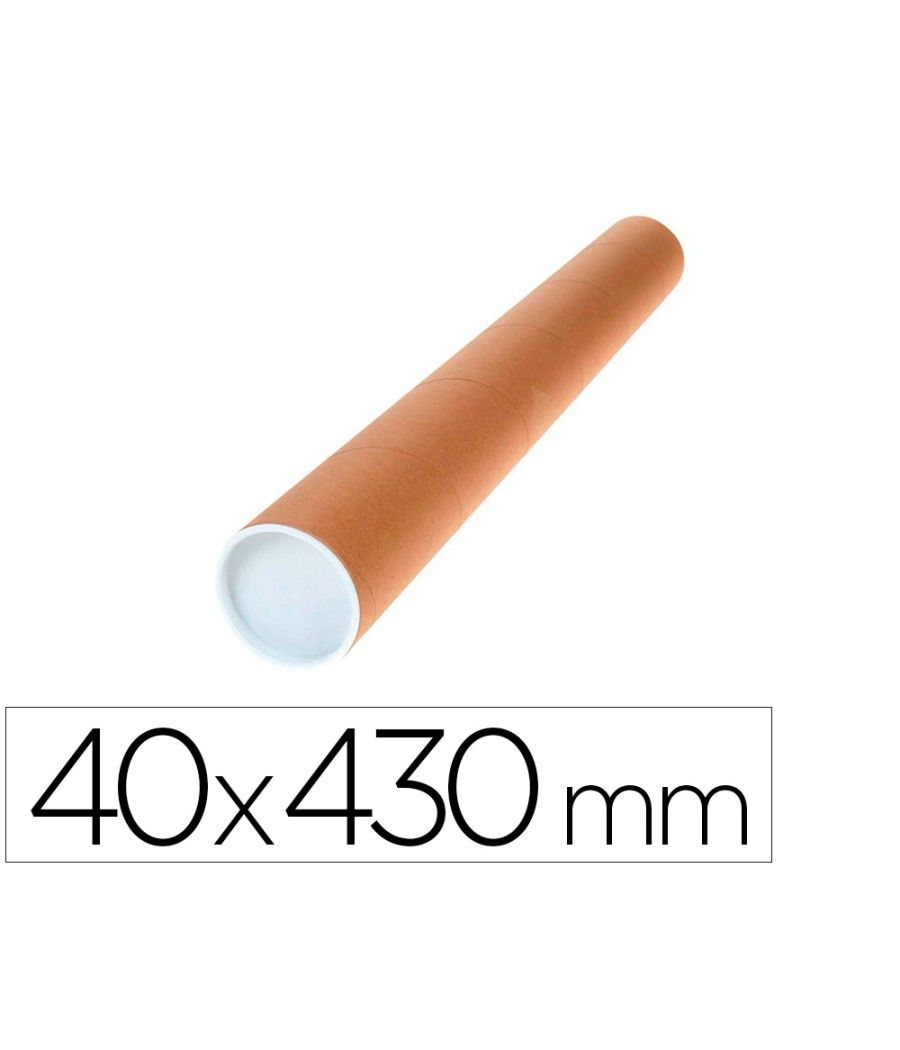 Tubo de cartón q-connect portadocumentos tapa plástico 40x430 mm - Imagen 2