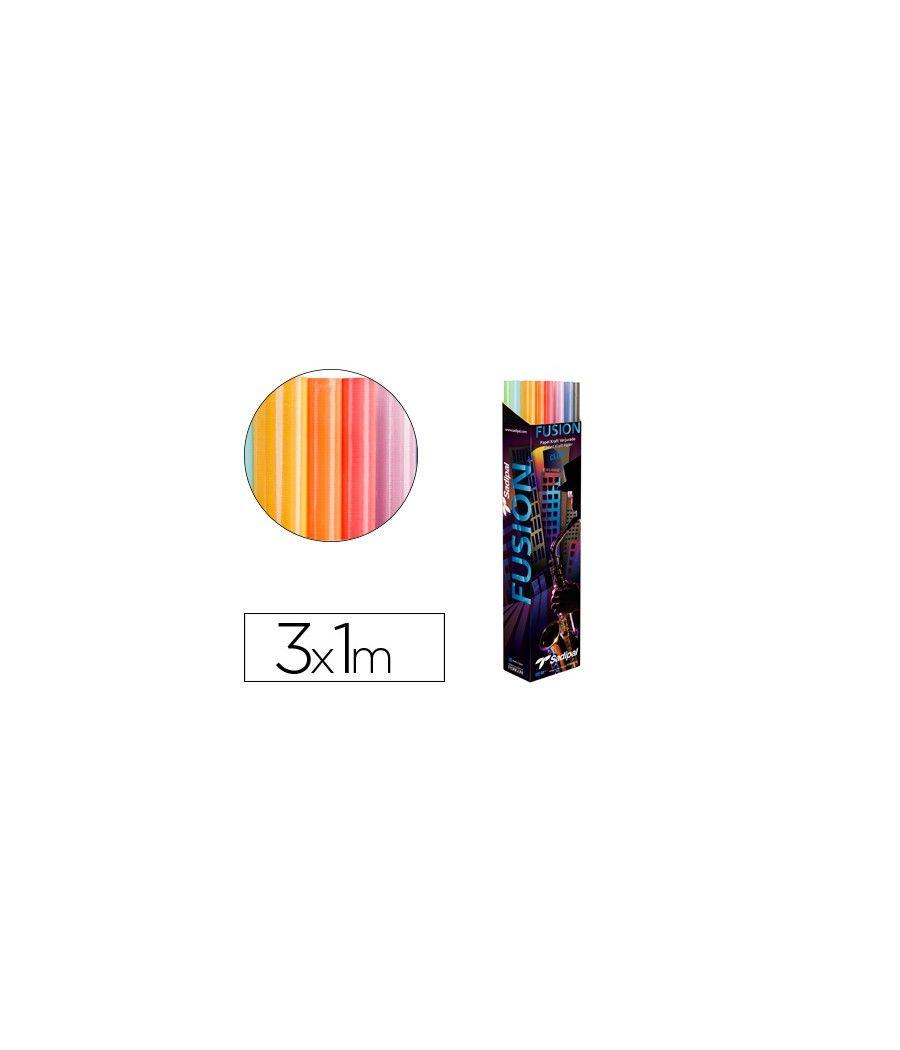 Papel kraft fusion 1x3 mt expositor 24 rollos colores surtidos - Imagen 2