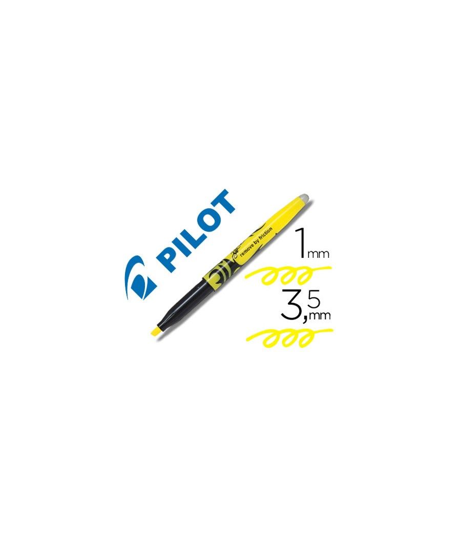 Rotulador pilot frixion light fluorescente borrable punta defibra color amarillo PACK 12 UNIDADES - Imagen 2