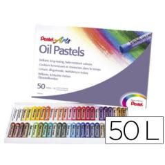 Lápices pentel oil pastel caja de 50 colores surtidos - Imagen 2