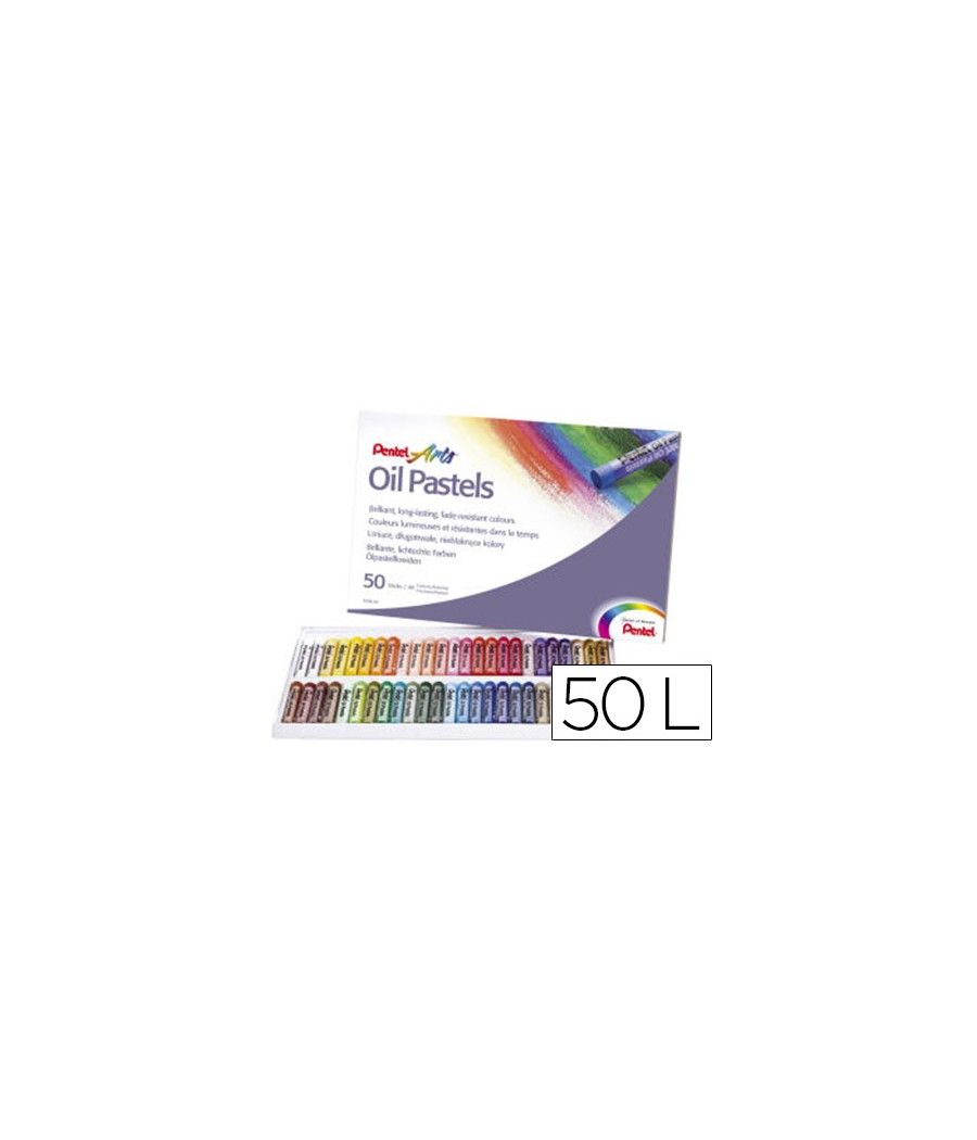 Lápices pentel oil pastel caja de 50 colores surtidos - Imagen 2