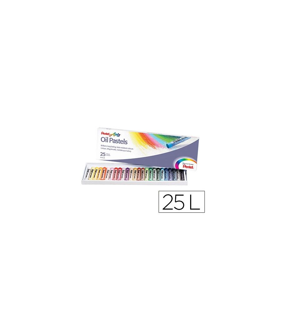 Lápices pentel oil pastel caja de 25 colores surtidos - Imagen 2