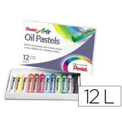 Lápices pentel oil pastel caja de 12 colores surtidos - Imagen 2