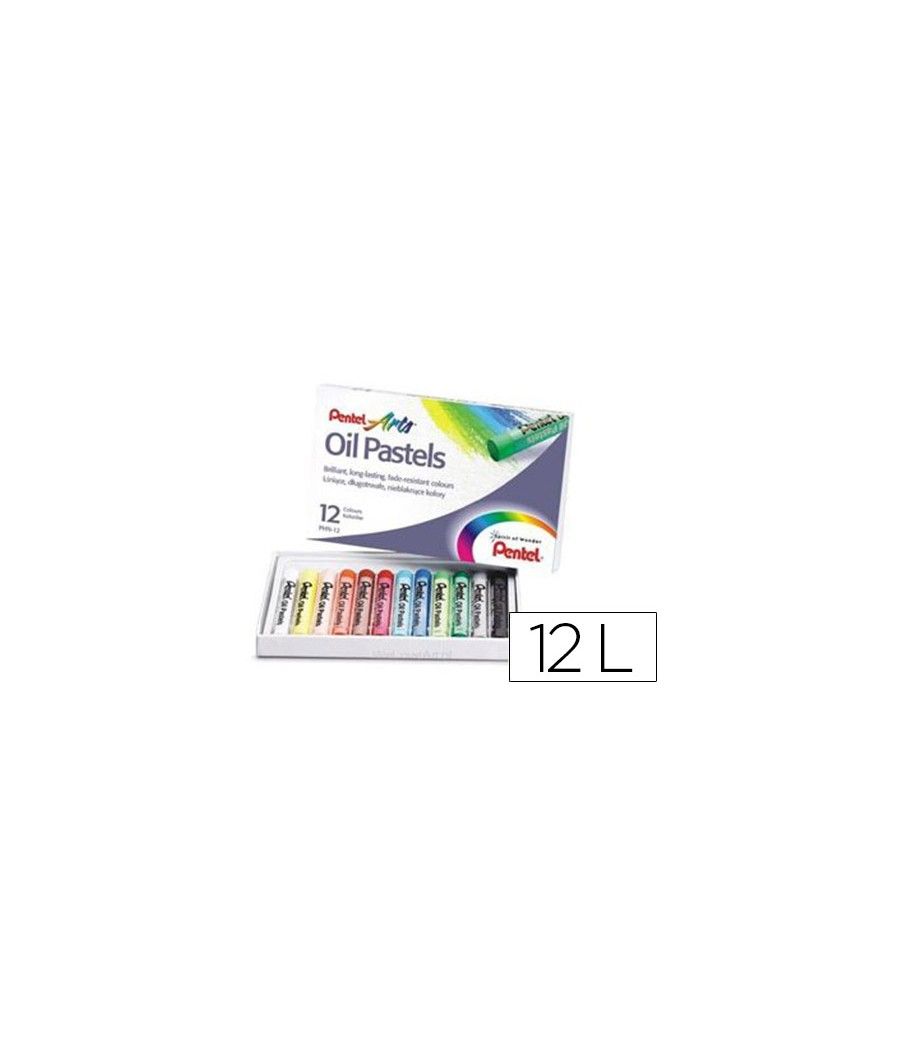 Lápices pentel oil pastel caja de 12 colores surtidos - Imagen 2
