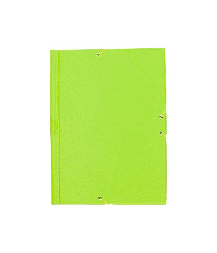 Carpeta liderpapel gomas plástico folio solapa color verde pistacho - Imagen 3