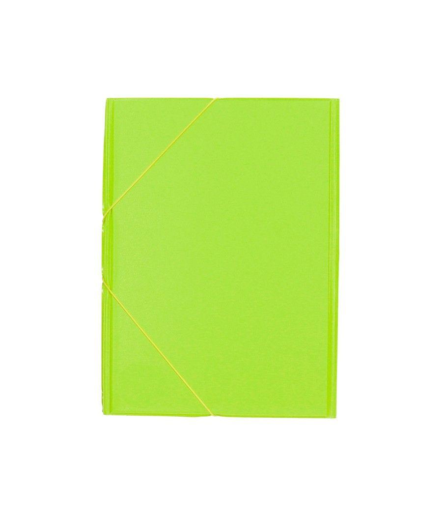 Carpeta liderpapel gomas plástico folio solapa color verde pistacho - Imagen 4