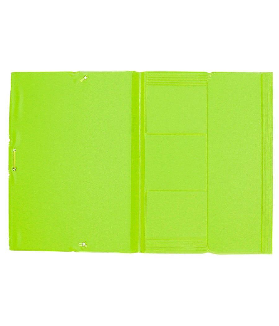 Carpeta liderpapel gomas plástico folio solapa color verde pistacho - Imagen 5