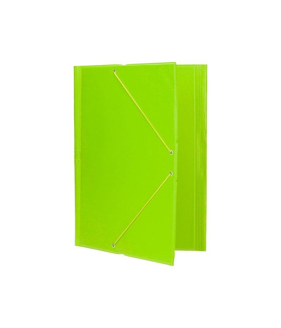 Carpeta liderpapel gomas plástico folio solapa color verde pistacho - Imagen 6