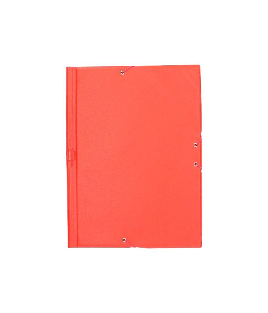 Carpeta liderpapel gomas plástico folio solapa color rojo - Imagen 3