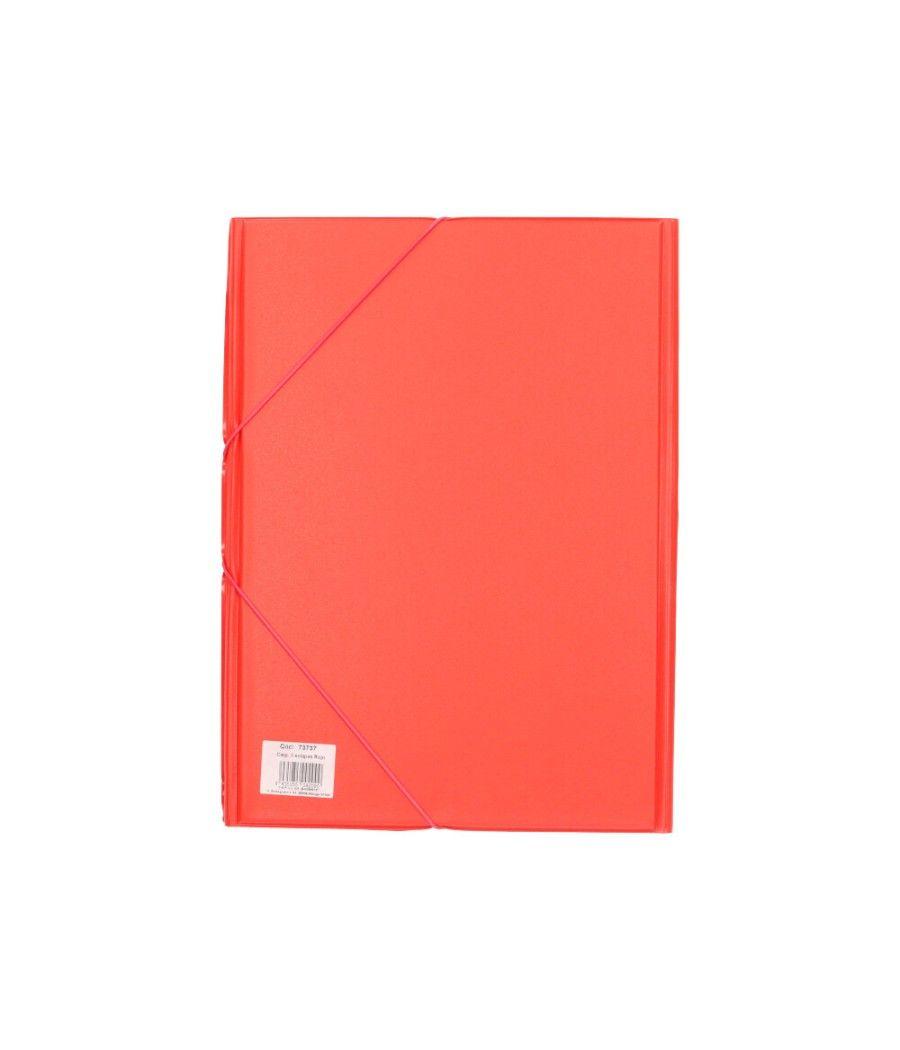 Carpeta liderpapel gomas plástico folio solapa color rojo - Imagen 4