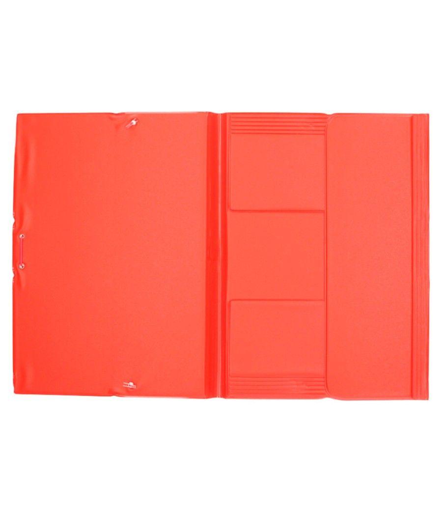 Carpeta liderpapel gomas plástico folio solapa color rojo - Imagen 5