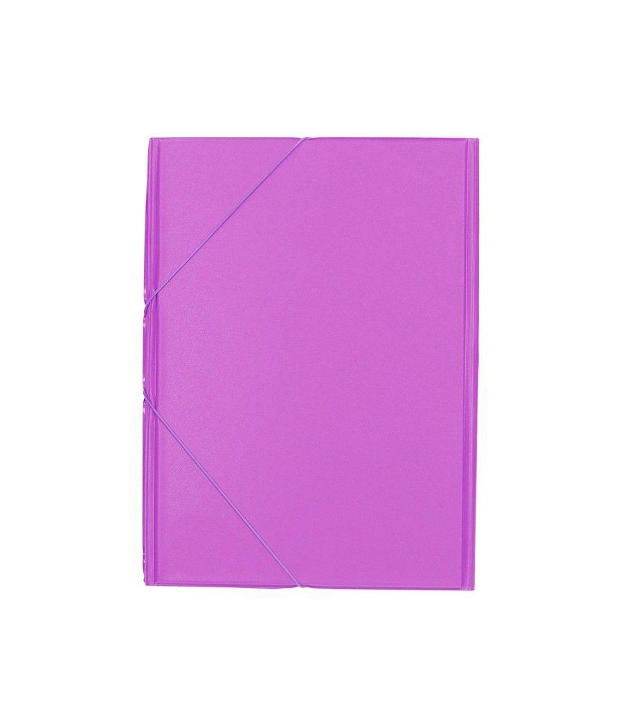 Carpeta liderpapel gomas plástico folio solapa color lila - Imagen 4