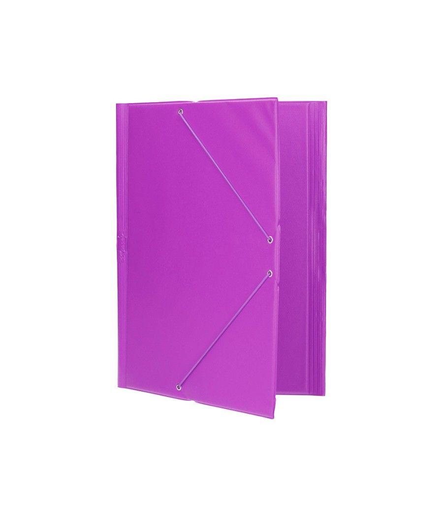 Carpeta liderpapel gomas plástico folio solapa color lila - Imagen 6