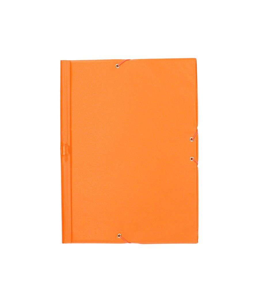 Carpeta liderpapel gomas plástico folio solapa color naranja - Imagen 3