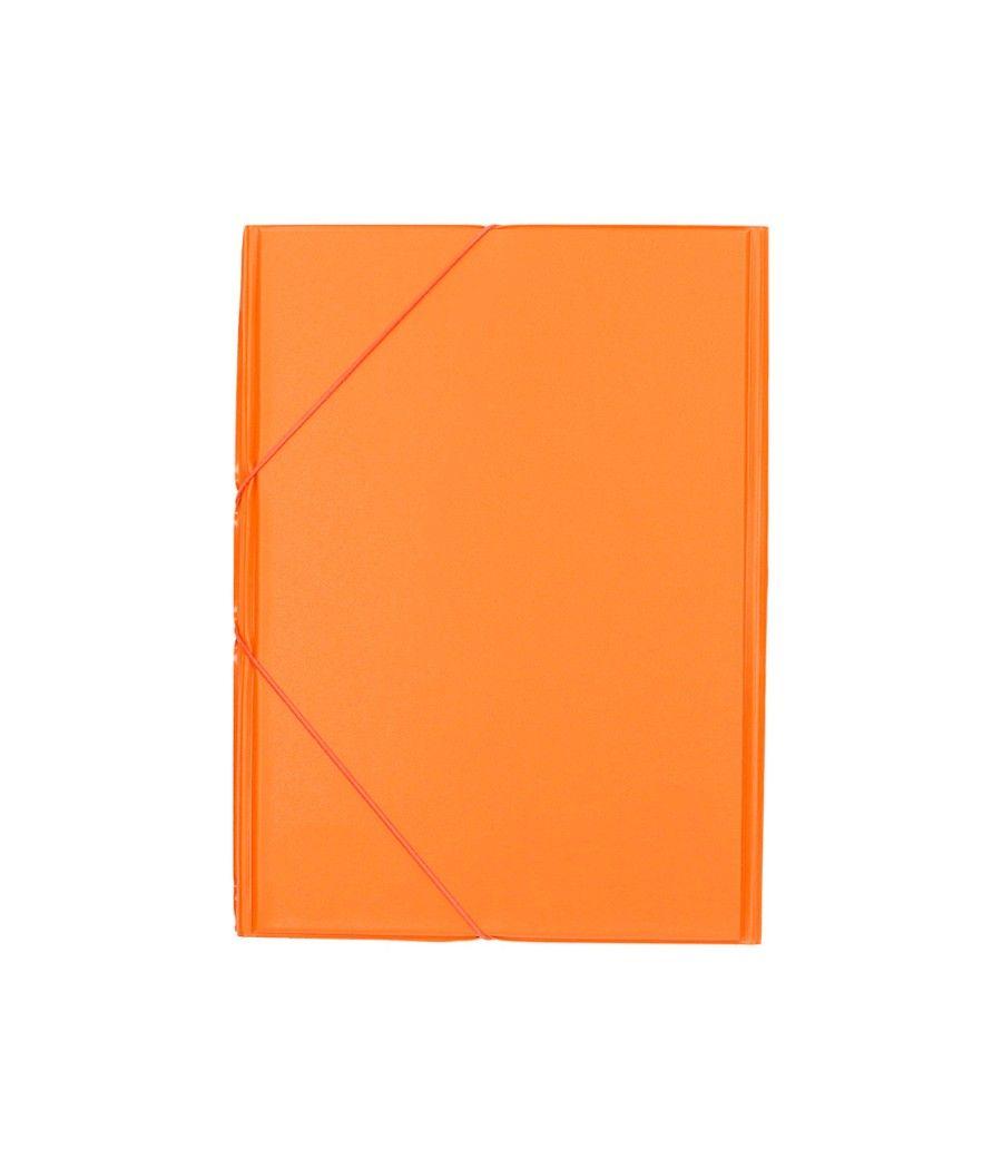 Carpeta liderpapel gomas plástico folio solapa color naranja - Imagen 4