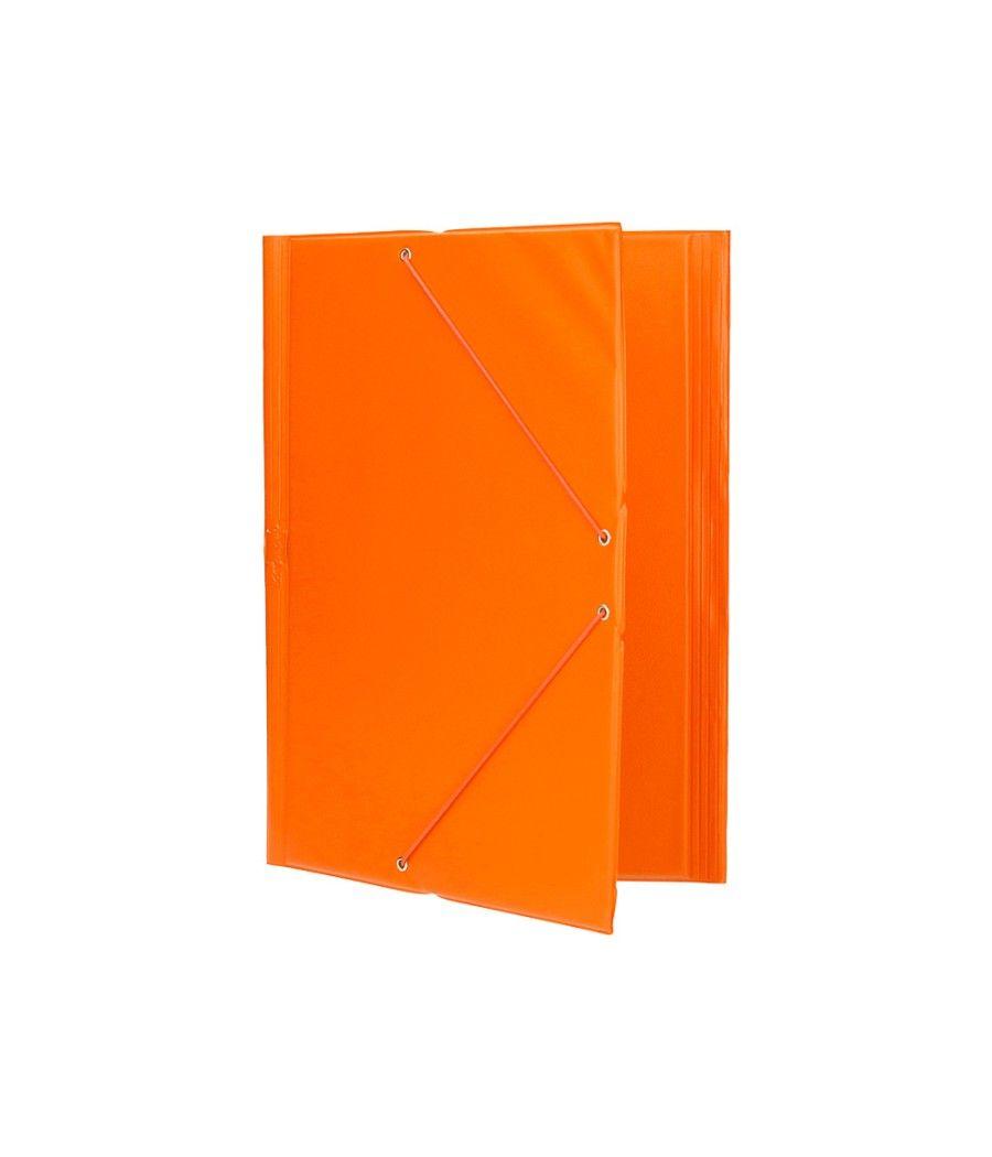 Carpeta liderpapel gomas plástico folio solapa color naranja - Imagen 6