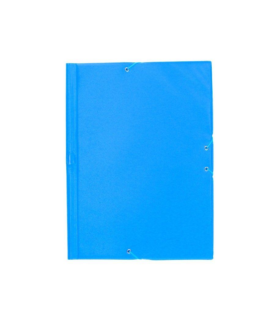 Carpeta liderpapel gomas plástico folio solapa color celeste - Imagen 3