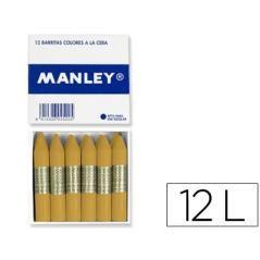 Lápices de cera manley unicolor ocre madera n.64 cajade 12 unidades - Imagen 2