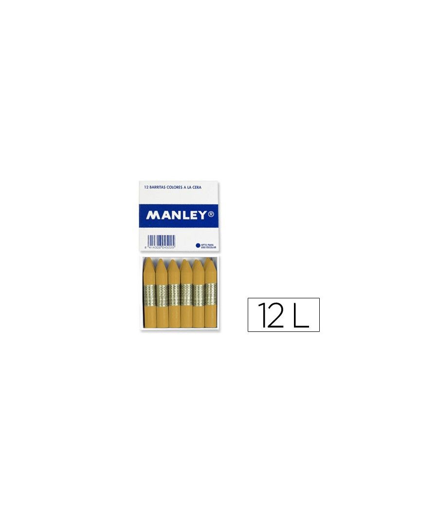 Lápices de cera manley unicolor ocre madera n.64 cajade 12 unidades - Imagen 2