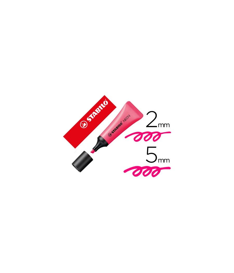 Rotulador stabilo fluorescente 72 rosa neon PACK 10 UNIDADES - Imagen 2