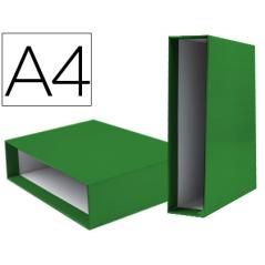 Caja archivador liderpapel de palanca cartón din-a4 documenta lomo 82mm color verde - Imagen 2