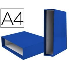 Caja archivador liderpapel de palanca cartón din-a4 documenta lomo 82mm color azul - Imagen 2