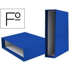 Caja archivador liderpapel de palanca cartón folio documenta lomo 82mm color azul - Imagen 2