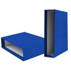 Caja archivador liderpapel de palanca cartón folio documenta lomo 82mm color azul - Imagen 3