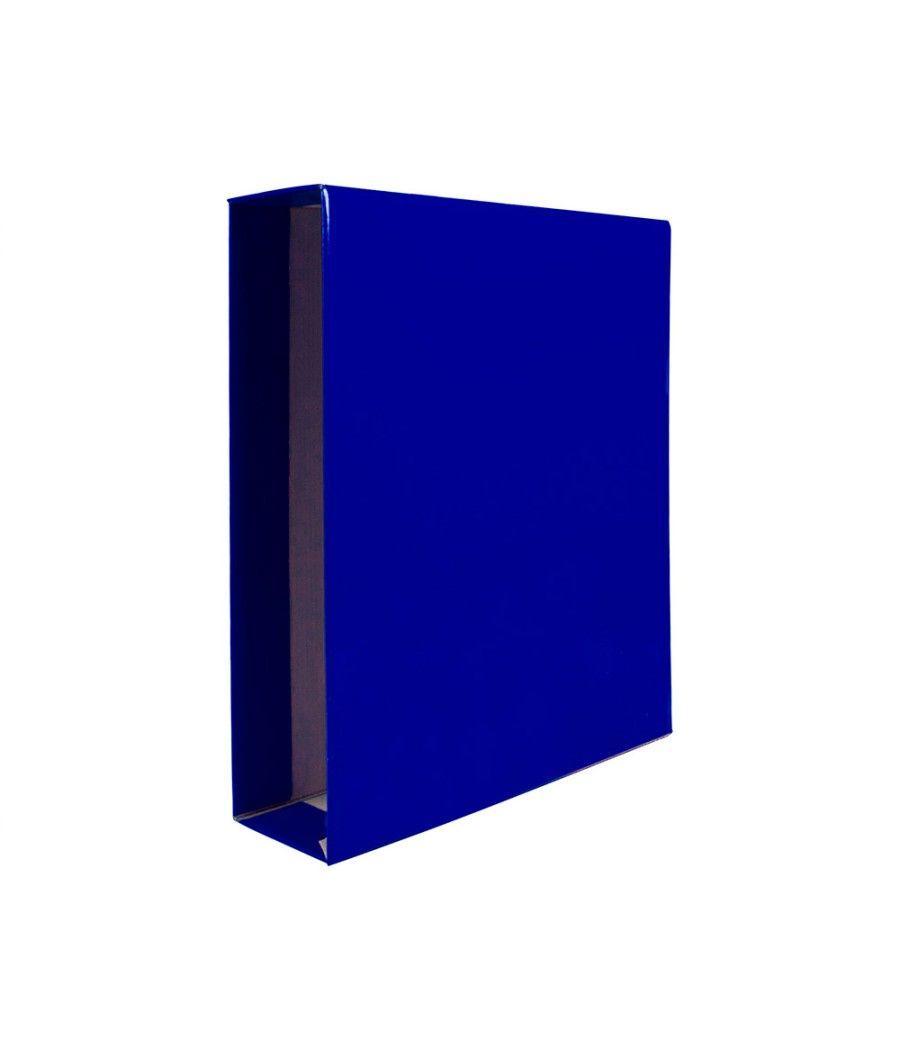 Caja archivador liderpapel de palanca cartón folio documenta lomo 82mm color azul - Imagen 4