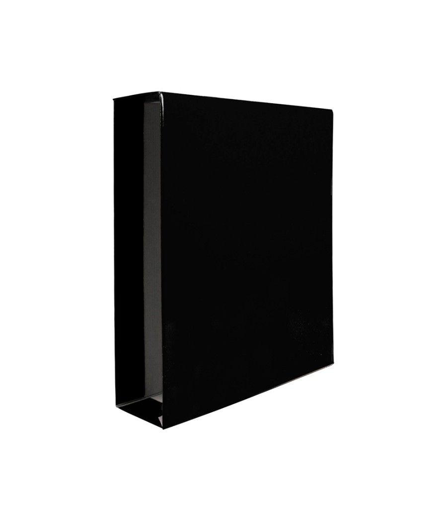 Caja archivador liderpapel de palanca cartón folio documenta lomo 82mm color negro - Imagen 4