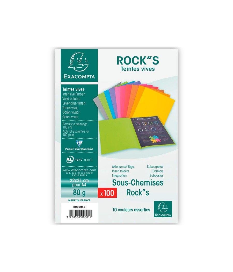 Subcarpeta papel exacompta din a4 colores surtidos 80 gr PACK 100 UNIDADES - Imagen 3