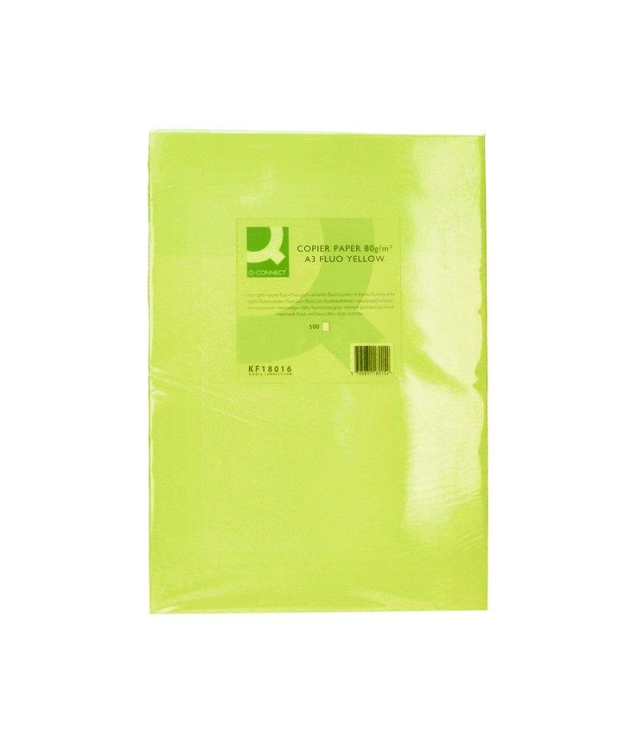Papel color q-connect din a3 80gr verde neon paquete de 500 hojas - Imagen 3