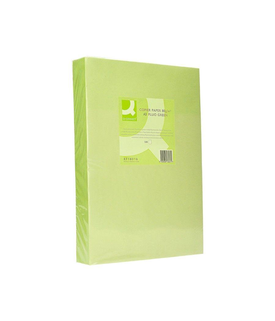 Papel color q-connect din a3 80gr verde neon paquete de 500 hojas - Imagen 4