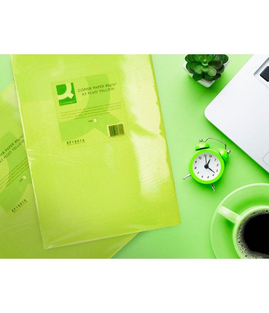 Papel color q-connect din a3 80gr verde neon paquete de 500 hojas - Imagen 7