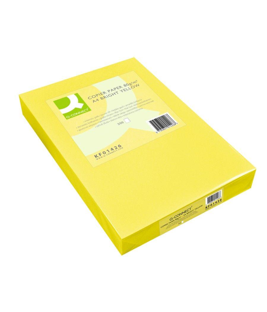 Papel color q-connect din a3 80gr amarillo neon paquete de 500 hojas - Imagen 3