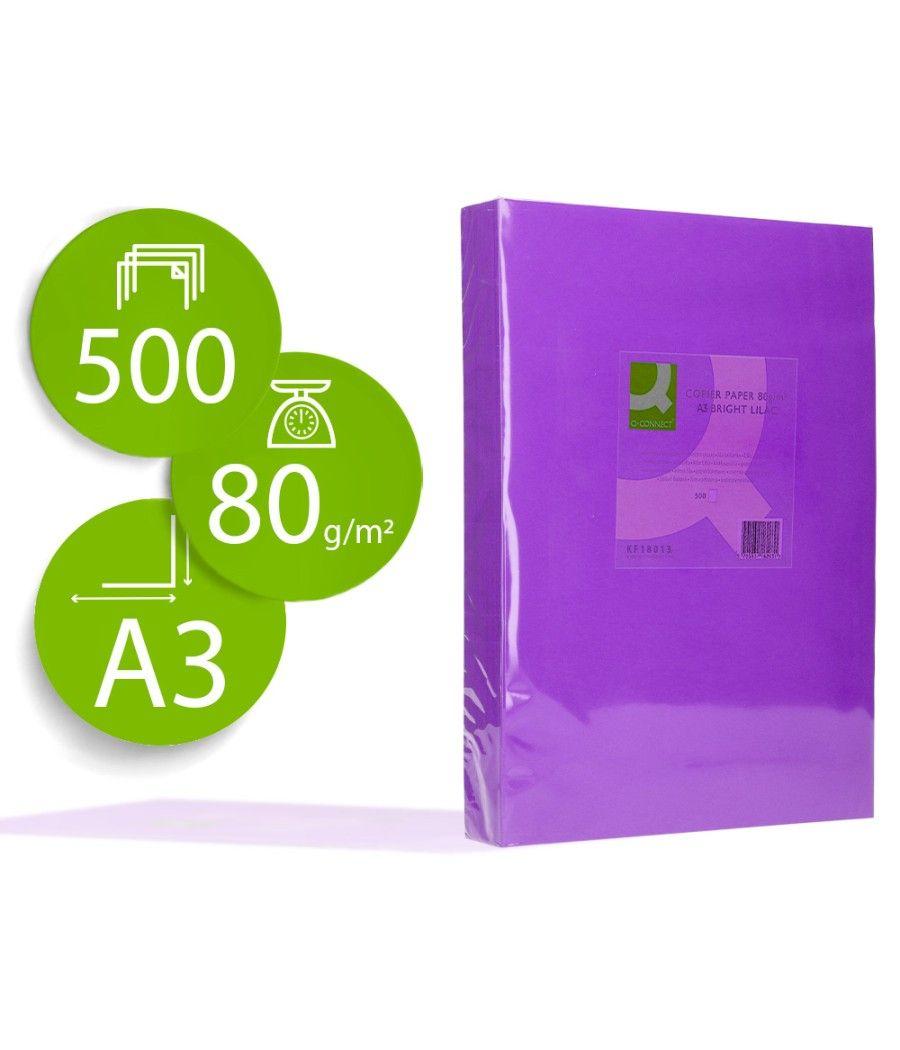Papel color q-connect din a3 80gr lila paquete de 500 hojas - Imagen 2