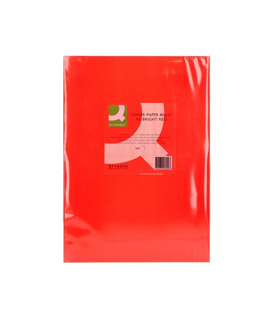Papel color q-connect din a3 80gr rojo intenso paquete de 500 hojas - Imagen 3