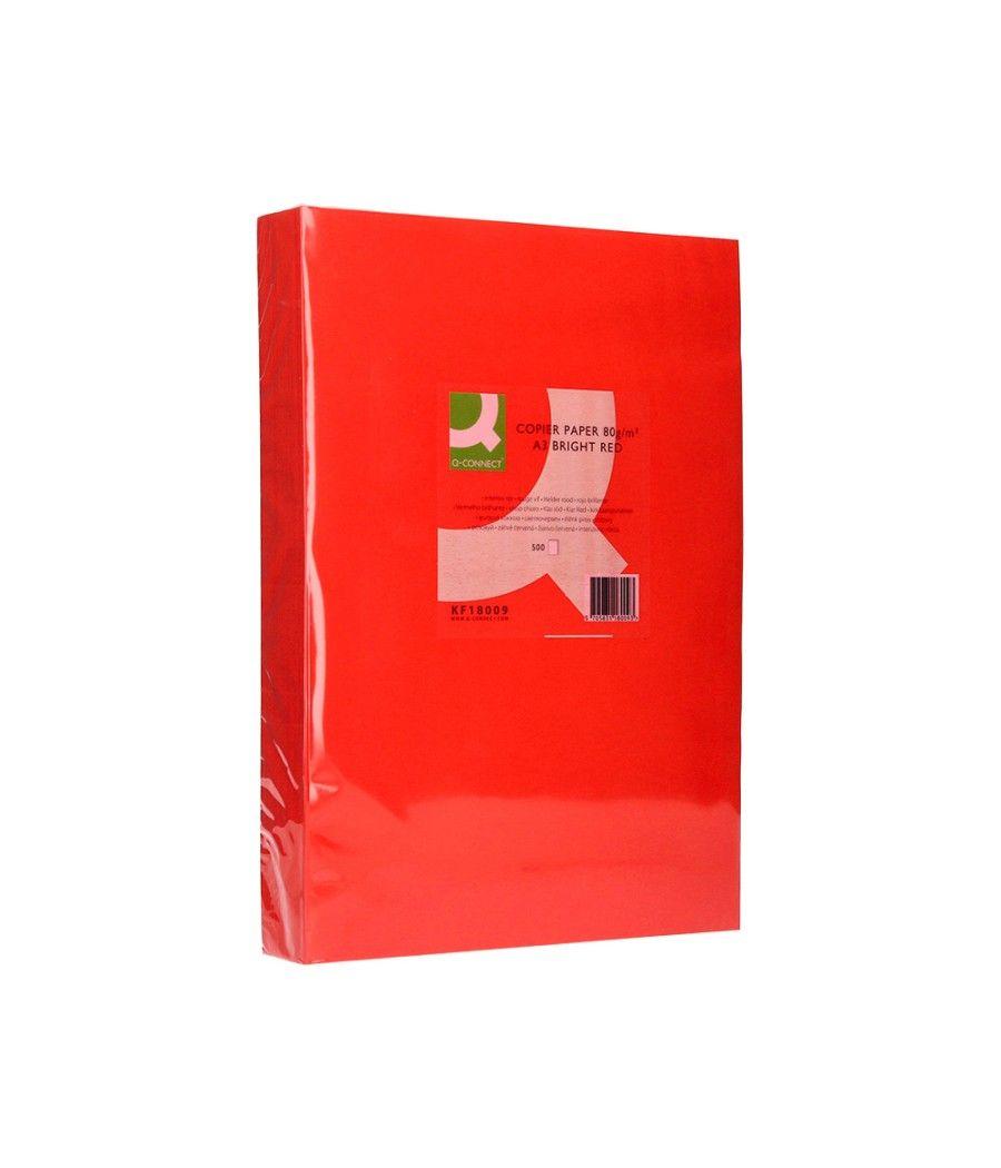 Papel color q-connect din a3 80gr rojo intenso paquete de 500 hojas - Imagen 4