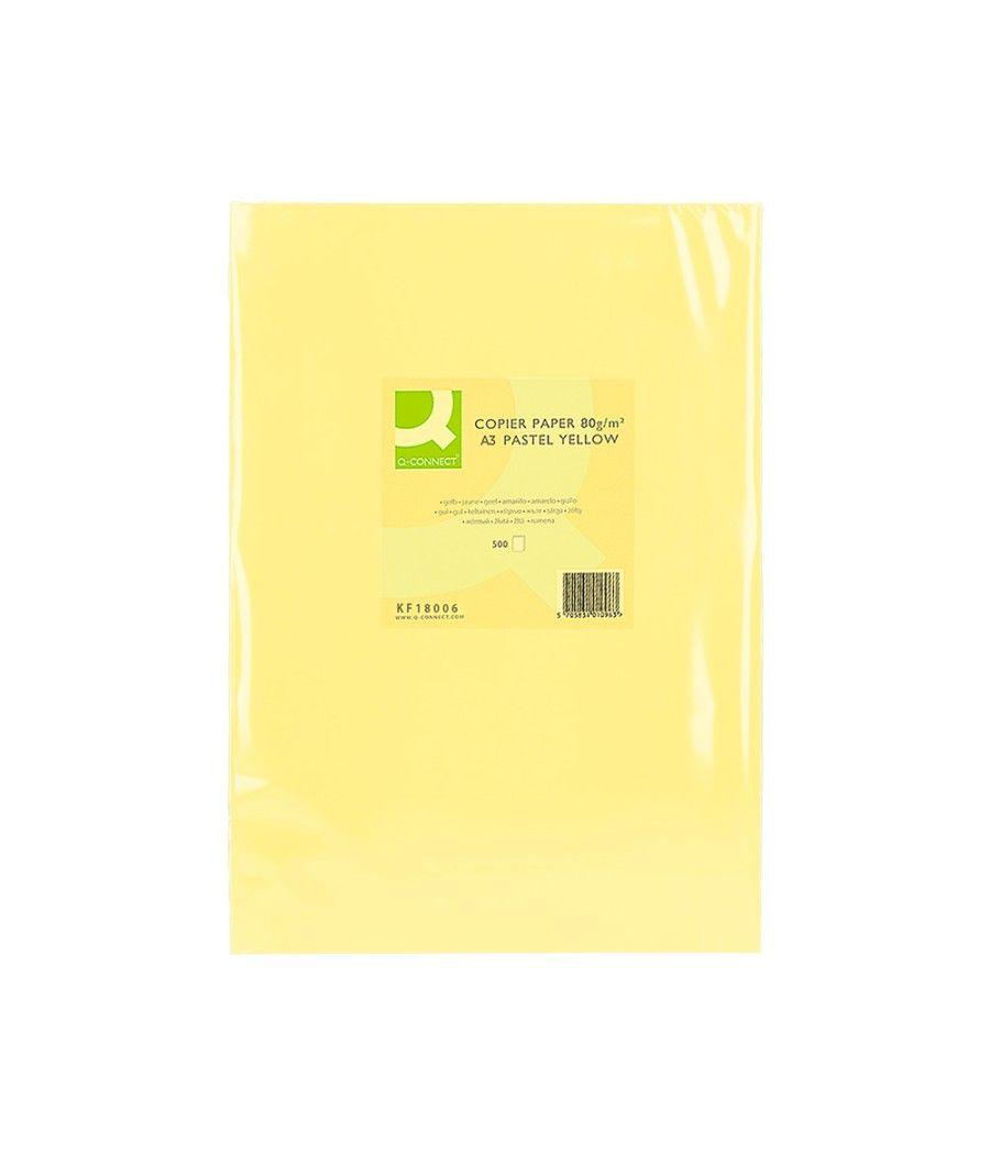 Papel color q-connect din a3 80gr amarillo paquete de 500 hojas - Imagen 3