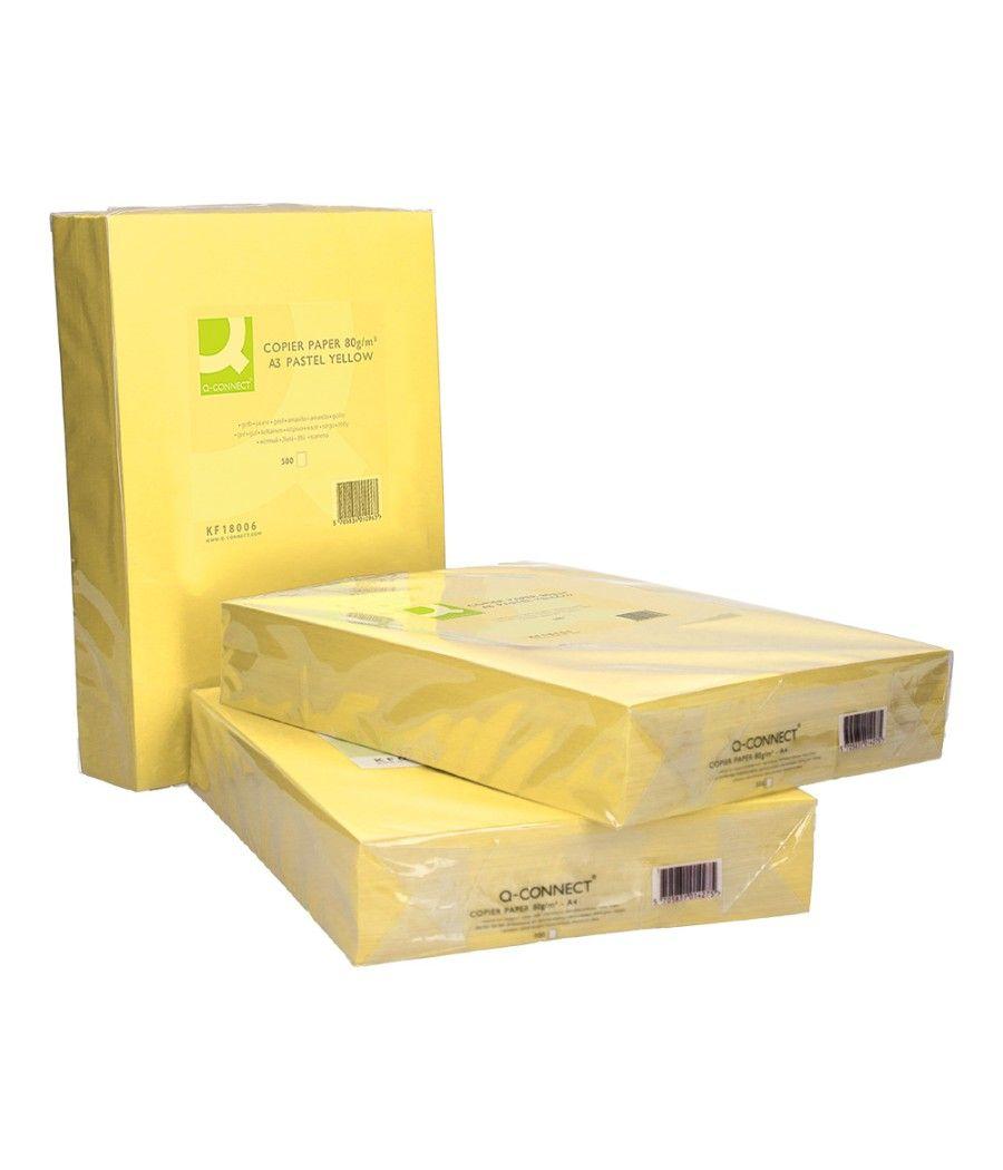 Papel color q-connect din a3 80gr amarillo paquete de 500 hojas - Imagen 6
