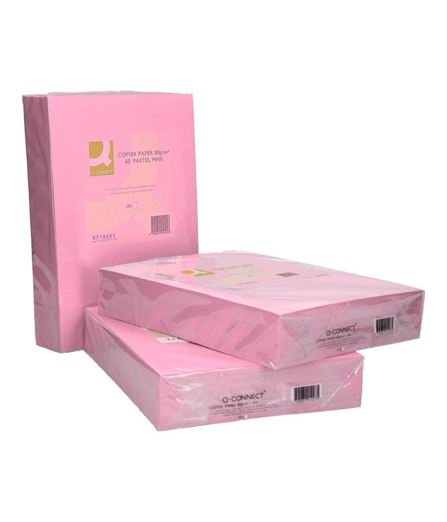 Papel color q-connect din a3 80 gr rosa paquete de 500 hojas - Imagen 6