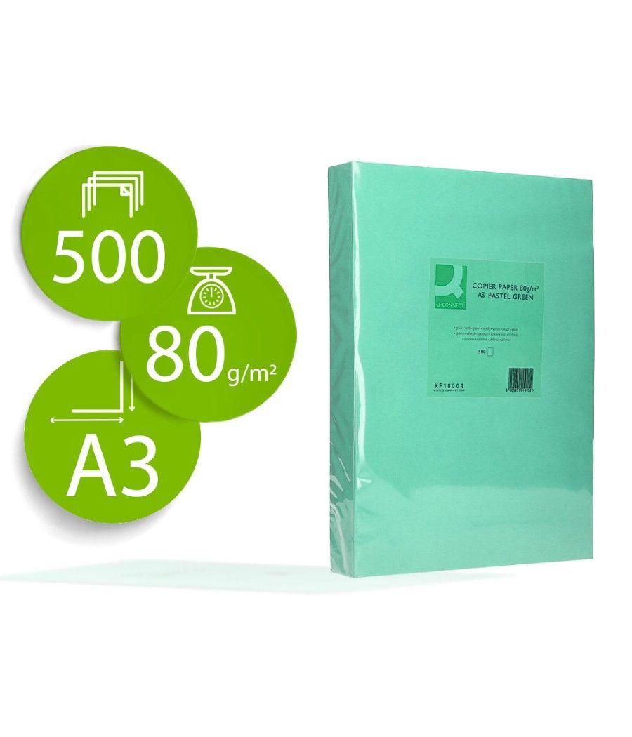 Papel color q-connect din a3 80 gr verde paquete de 500 hojas - Imagen 2