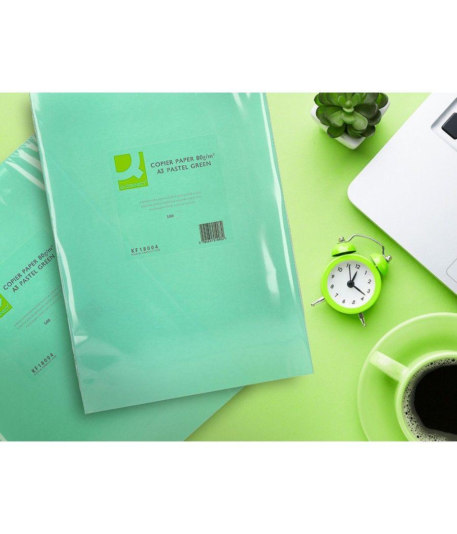 Papel color q-connect din a3 80 gr verde paquete de 500 hojas - Imagen 7