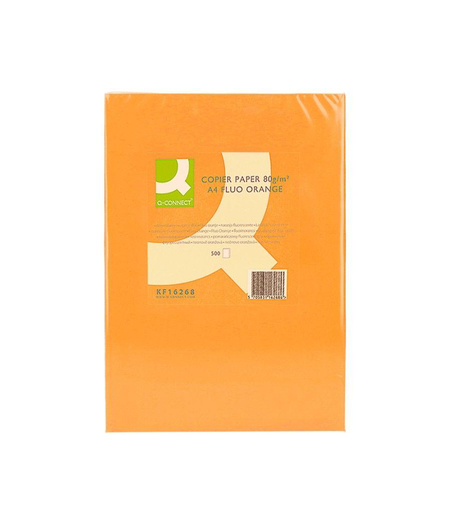 Papel color q-connect din a4 80gr naranja neon paquete de 500 hojas - Imagen 3