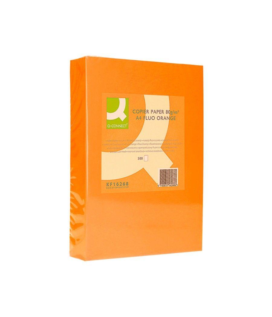 Papel color q-connect din a4 80gr naranja neon paquete de 500 hojas - Imagen 4