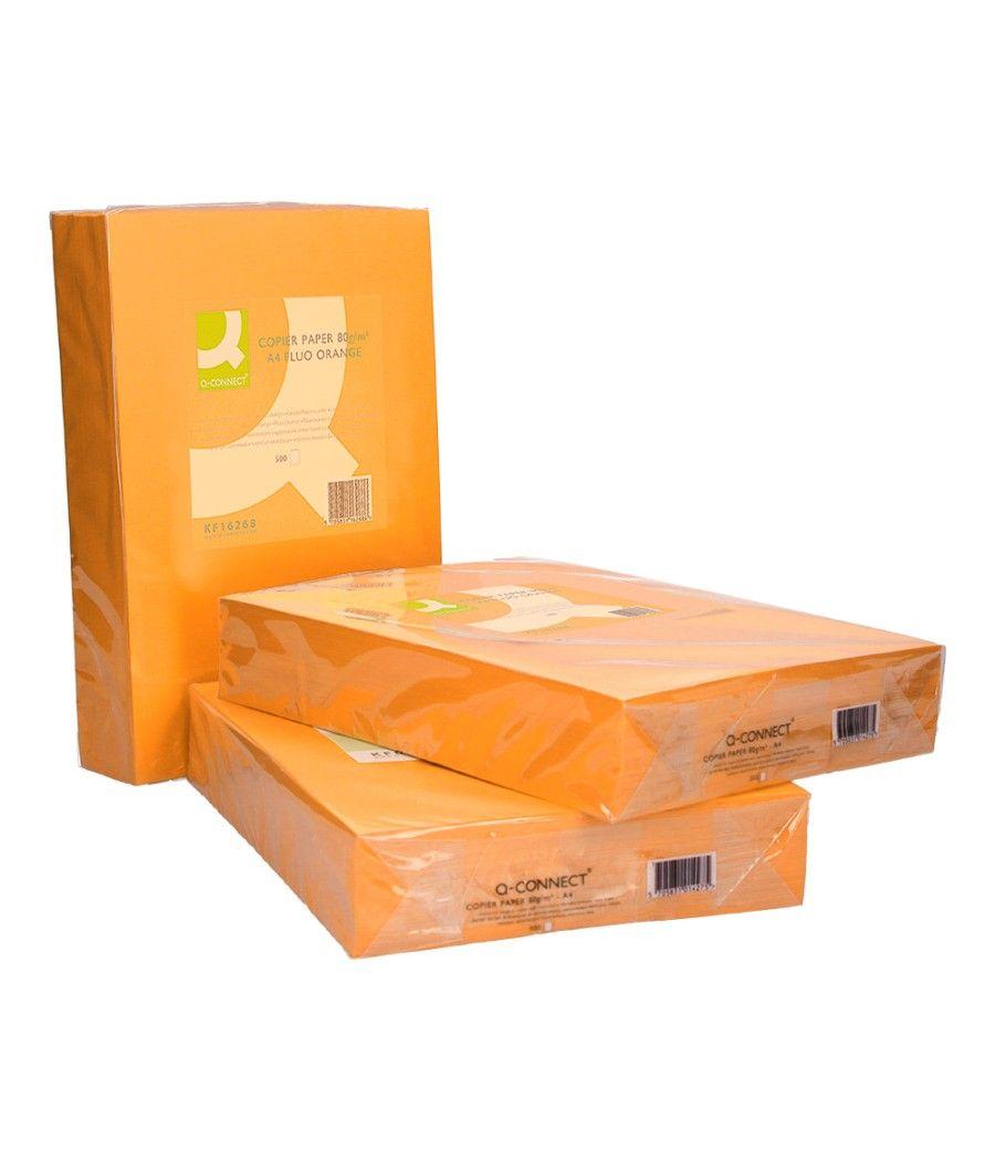 Papel color q-connect din a4 80gr naranja neon paquete de 500 hojas - Imagen 6